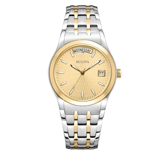 Men's Bulova Classic Two-Tone Watch with Champagne Dial (Model: 98C60)