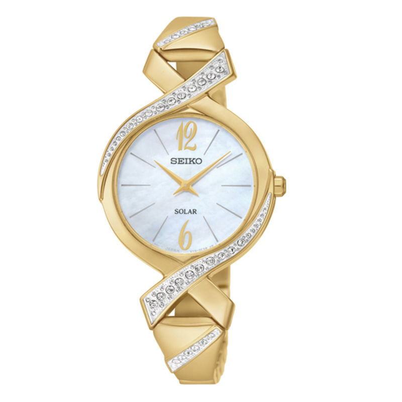 Seiko solar mother of pearl watch hot sale