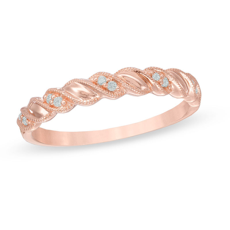 Diamond Accent Cascading Anniversary Band in 10K Rose Gold