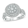 Thumbnail Image 0 of 1.50 CT. T.W. Diamond Cluster Double Frame Engagement Ring in 14K White Gold