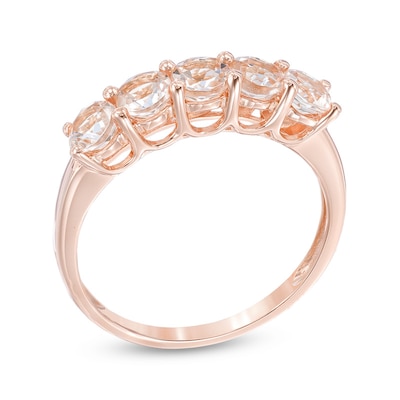 Morganite Five Stone Ring in 10K Rose Gold