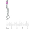 Thumbnail Image 1 of Lab-Created Pink Sapphire and Diamond Accent Twist Bracelet in Sterling Silver - 7.25"