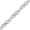 Lab-Created White Sapphire and Diamond Accent Infinity Bracelet in Sterling Silver - 7.5"