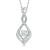 Thumbnail Image 0 of 5.0mm Lab-Created White Sapphire and Diamond Accent Infinity Twist Pendant in 10K White Gold