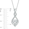 Thumbnail Image 1 of 5.0mm Lab-Created White Sapphire and Diamond Accent Infinity Twist Pendant in 10K White Gold