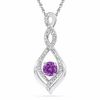 5.0mm Amethyst and Diamond Accent Infinity Twist Pendant in 10K White Gold