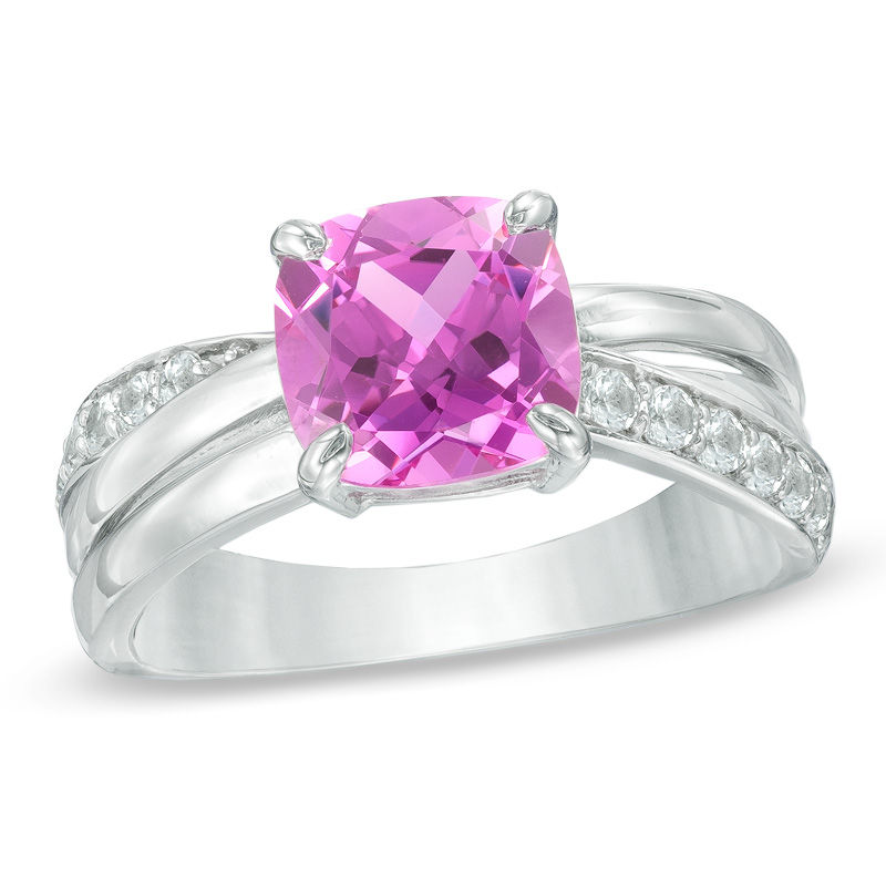 10k fashion Pink & White Sapphire Ring