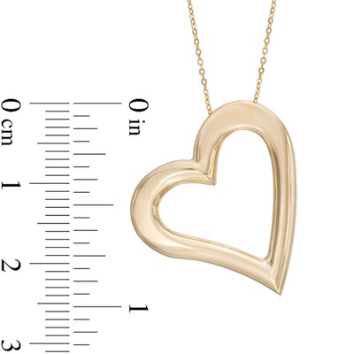 Tilted Heart Pendant in 10K Gold