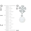 6.0-7.0mm Freshwater Cultured Pearl and Lab-Created White Topaz Flower Drop Earrings in Sterling Silver