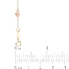 Thumbnail Image 1 of Dangle Heart Anklet in 10K Tri-Tone Gold - 11"