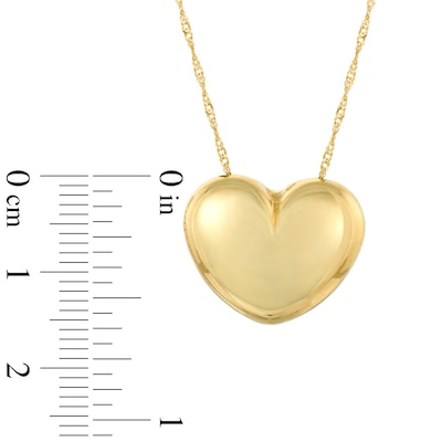 Heart Puff Pendant in 10K Gold - 17"