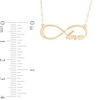 Thumbnail Image 1 of Sideways Infinity "Love" Necklace in 10K Gold - 17"