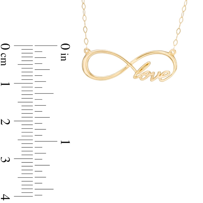 Sideways Infinity "Love" Necklace in 10K Gold - 17"|Peoples Jewellers