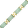Thumbnail Image 0 of Rectangular Jade Link Bracelet in 10K Gold - 7.25"