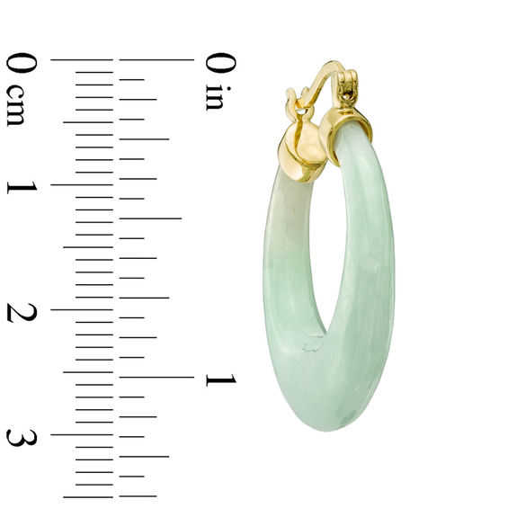 28.0mm Jade Hoop Earrings in 10K Gold