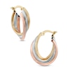 Thumbnail Image 0 of Triple Hoop Earrings in 10K Tri-Tone Gold