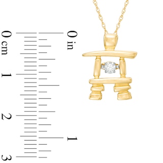 Unstoppable Love™ 0.10 CT. Certified Canadian Diamond Solitaire Inukshuk Pendant in 10K Gold (I/I2)