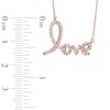 Thumbnail Image 1 of Lab-Created White Sapphire "Love" Necklace in Sterling Silver with 14K Rose Gold Plate - 16.5"