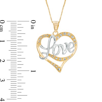 Love Heart Pendant in 14K Two-Tone Gold