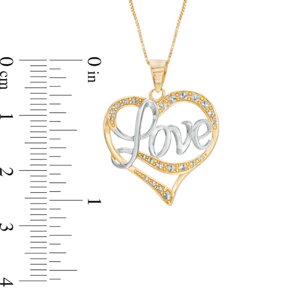 Love Heart Pendant in 14K Two-Tone Gold