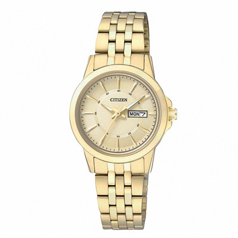 Citizen quartz discount watch gold women's