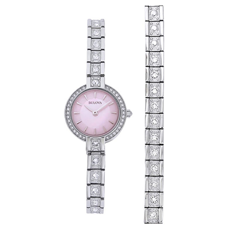 Pink on sale crystal watch