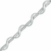 0.10 CT. T.W. Diamond Ribbon Overlay Line Bracelet in Sterling Silver - 7.25"