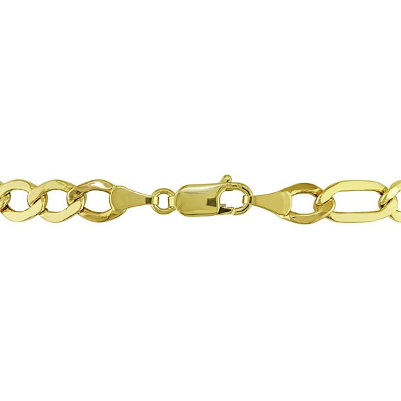 Men's 7.0mm Figaro Chain Bracelet in 10K Gold - 9.0"