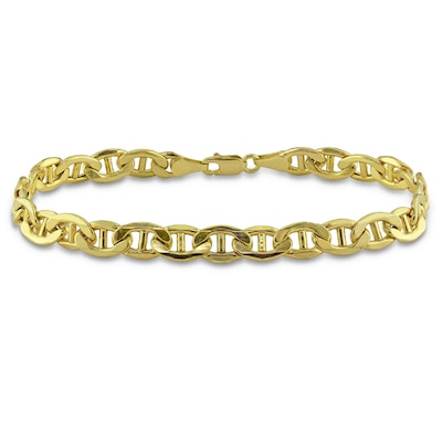 Men's 7.0mm Mariner Chain Bracelet in 10K Gold - 9.0"