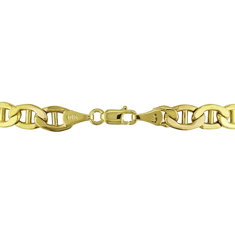 Men's 7.0mm Mariner Chain Bracelet in 10K Gold - 9.0"