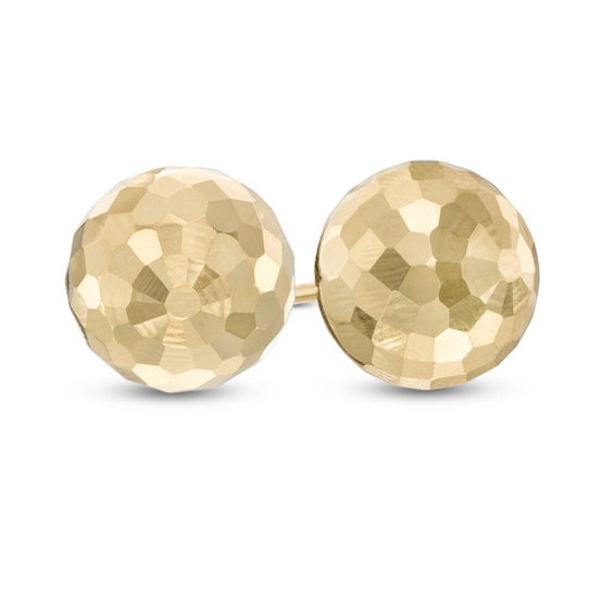 9.5mm Diamond-Cut Ball Stud Earrings in 10K Gold