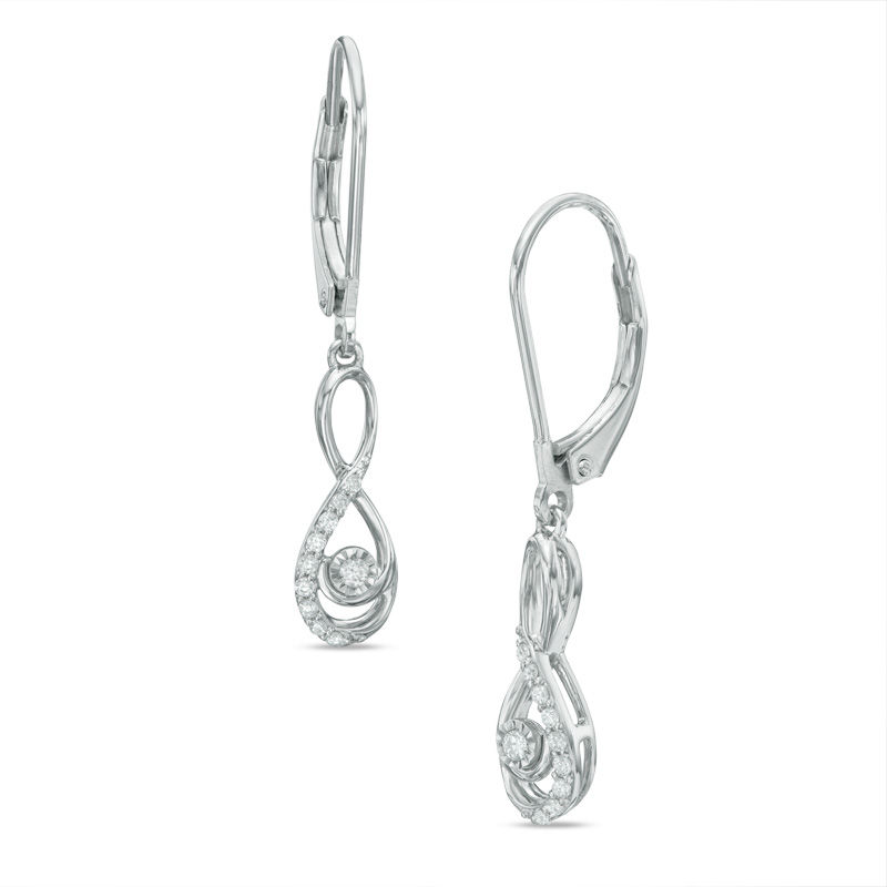 10k white gold drop earrings