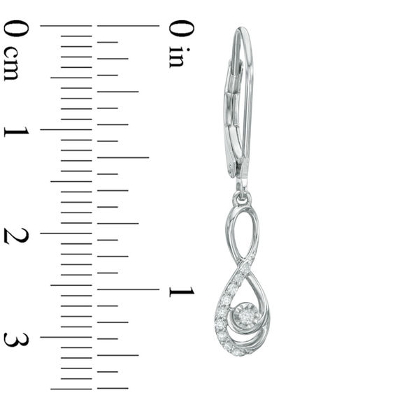 0.11 CT. T.W. Diamond Infinity Drop Earrings in 10K White Gold