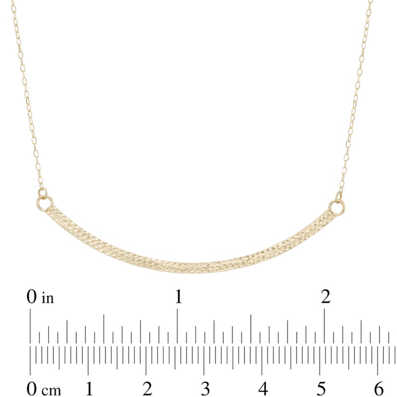 Diamond-Cut Curved Bar Necklace in 10K Gold