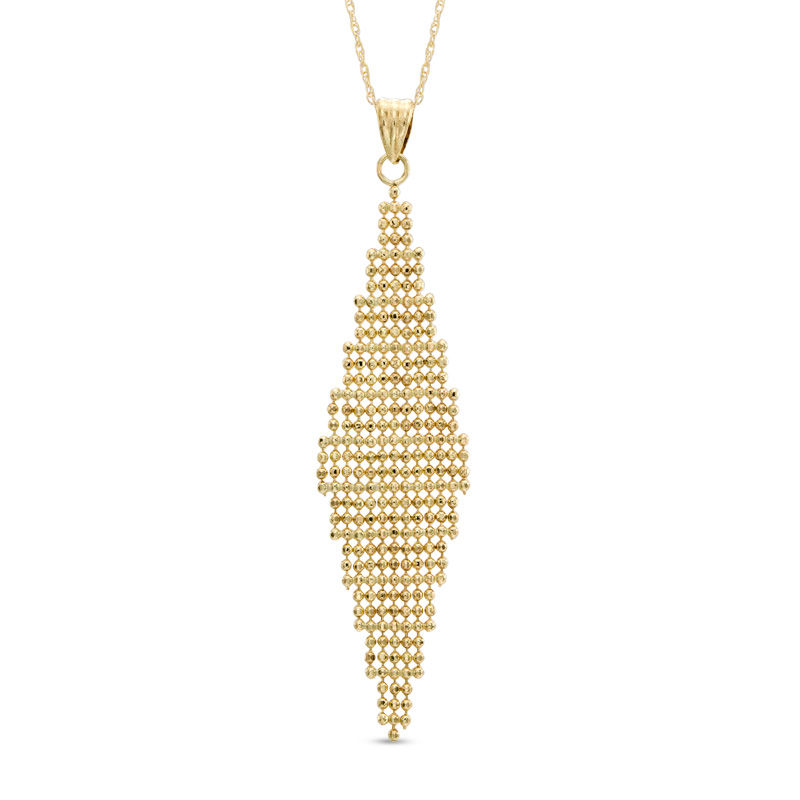 Kite-Shaped Bead Drop Pendant in 10K Gold|Peoples Jewellers