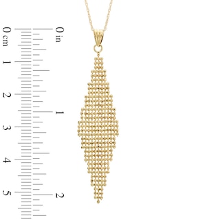 Kite-Shaped Bead Drop Pendant in 10K Gold