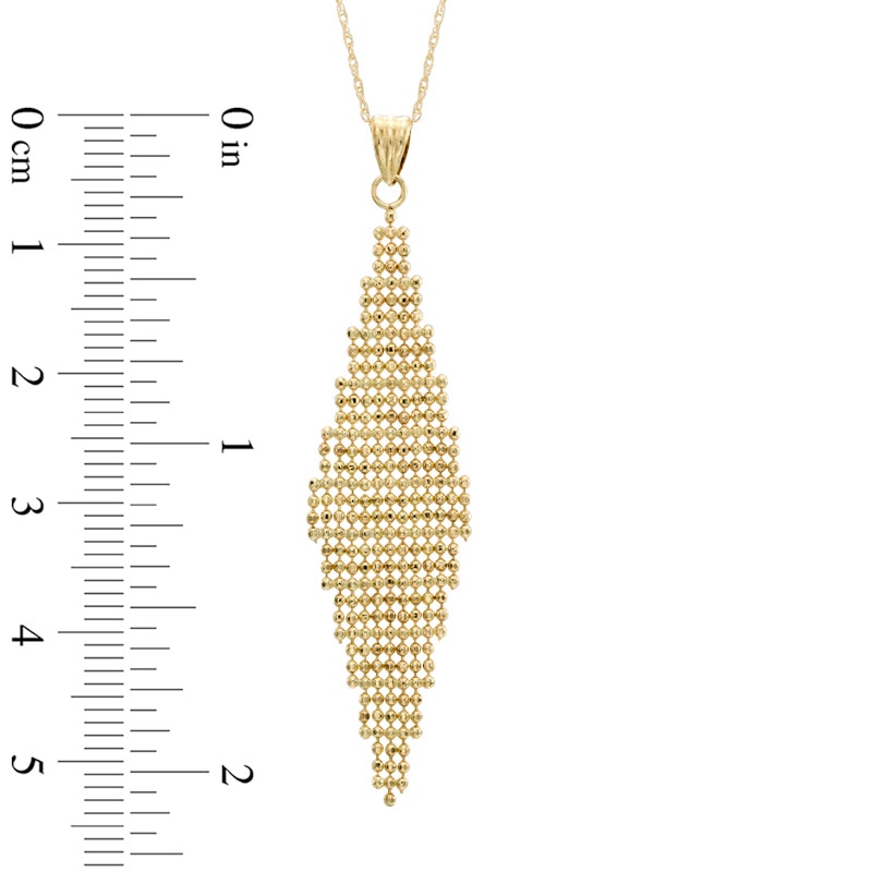 Kite-Shaped Bead Drop Pendant in 10K Gold
