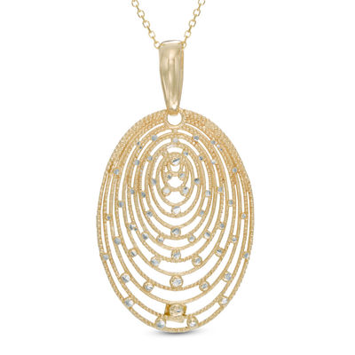 Diamond-Cut Oval Pendant in 10K Gold