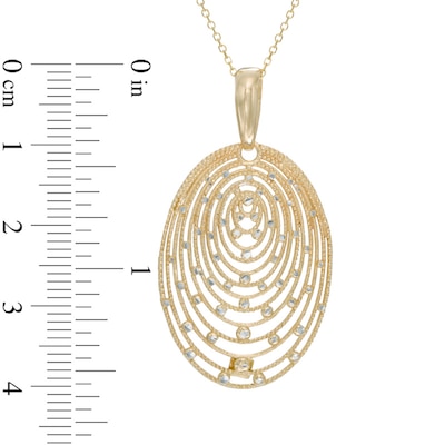 Diamond-Cut Oval Pendant in 10K Gold