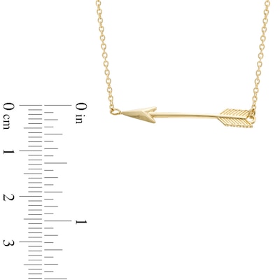 Sideways Arrow Necklace in 10K Gold