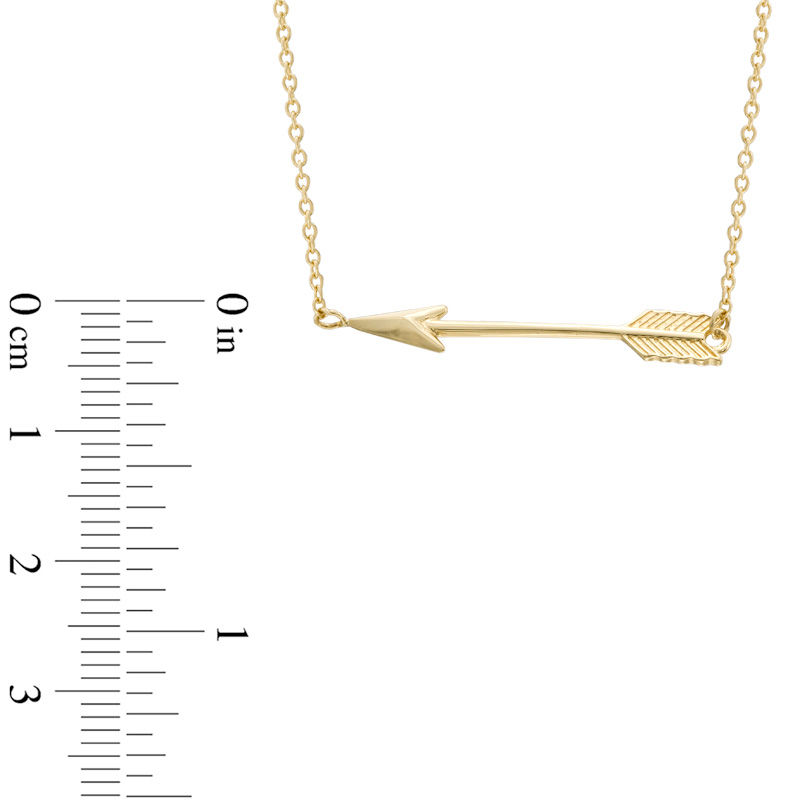 Sideways Arrow Necklace in 10K Gold