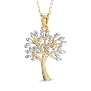 Tree Pendant in 10K Two-Tone Gold