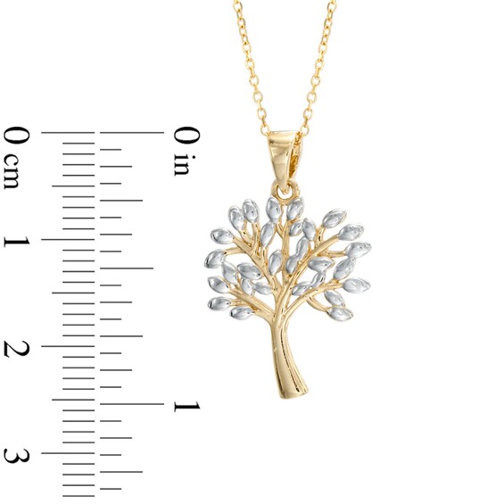 Tree Pendant in 10K Two-Tone Gold