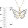 Diamond-Cut Scroll Butterfly Pendant in 10K Two-Tone Gold