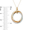 Thumbnail Image 1 of Large Intertwined Circles Pendant in 10K Tri-Tone Gold