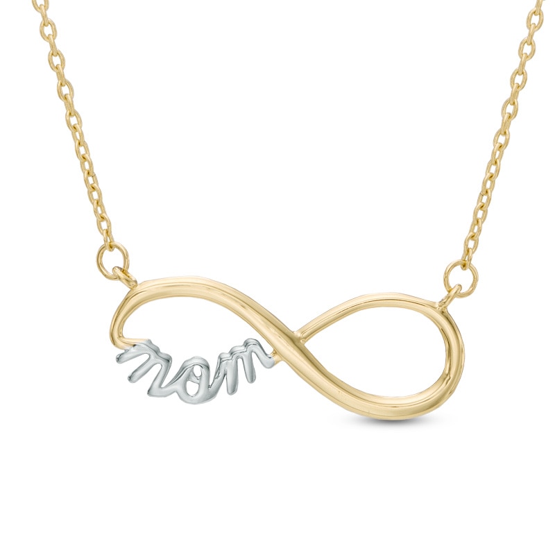 Infinity "MOM" Necklace in 10K Two-Tone Gold|Peoples Jewellers