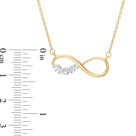 Infinity "MOM" Necklace in 10K Two-Tone Gold