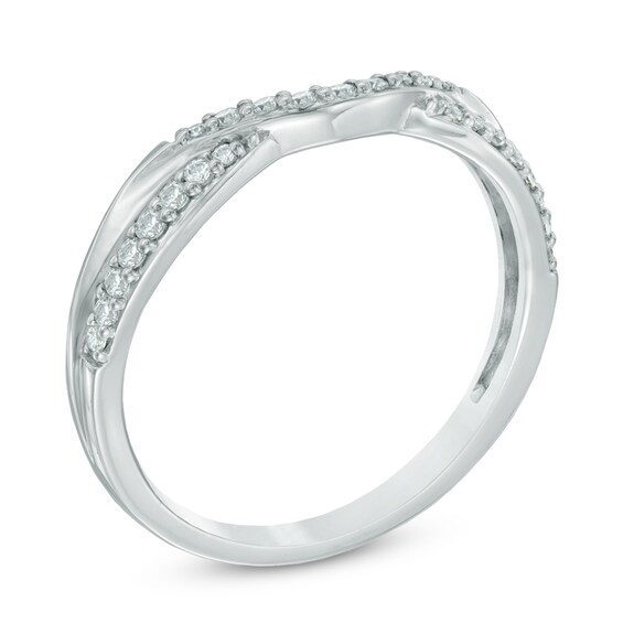 0.20 CT. T.W. Diamond Contour Wedding Band in 14K White Gold