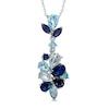 Thumbnail Image 0 of Blue Topaz and Lab-Created Blue Sapphire Cluster Pendant in Sterling Silver