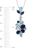 Thumbnail Image 1 of Blue Topaz and Lab-Created Blue Sapphire Cluster Pendant in Sterling Silver